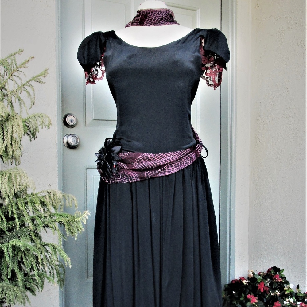 Custom Retro Edwardian Tea Dress w/ Embellishments